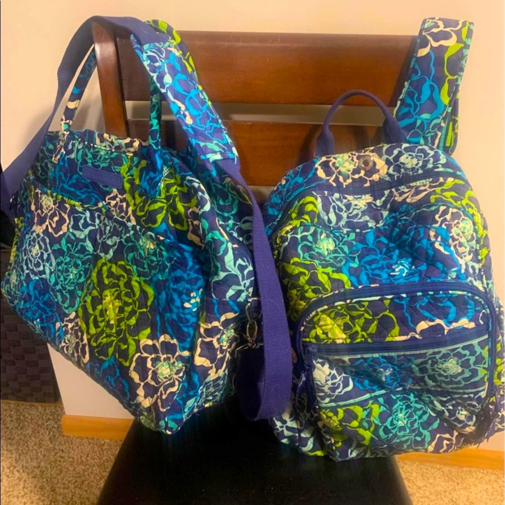Vera Bradley weekender and backpack set
